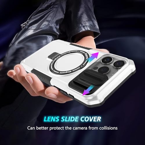 Funda Samsung S25 Ultra antichoque con soporte trasero para evitar caídas blancas 3