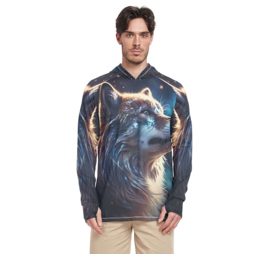 Rash guard homme manches longues Loup Gris t-shirt protection solaire UPF 50+ pour course à pied