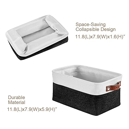 Image of DECOMOMO Small Storage Basket, Closet Storage Bins, Baskets for Organizing Shelves (Black & White, Small - 6 Pack)
