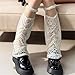 Sup-Coente Japanese Fashion Leg Warmers for Women Lace Y2k Kawaii Flared Cute Long Alt Rave Transparent Scenecore 80s Baggy Flare Sheer Mesh Legwarmers Plus Size, Solid White