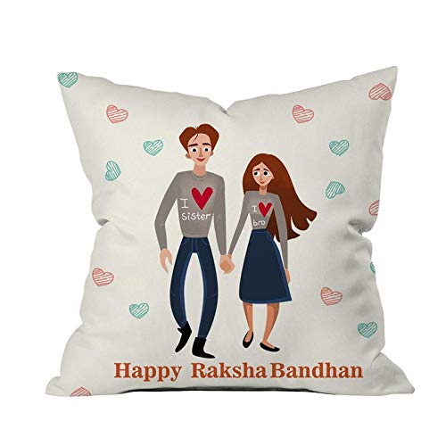 The Purple Tree Rakshabandhan Gift Printed Rakhi Cushion (16x16) - 1 pc, Rakhi Gift, Rakhi Gifts for Sister, Rakshabandhan Gift, Rakhi Gift for Brother - Image 2 thumbnail