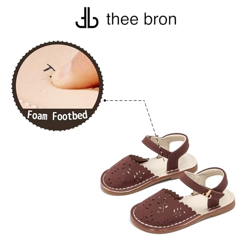 Image of THEE BRON Toddler Floral Cutout Closed Toe Sandals for Girls Breathable Summer Shoes