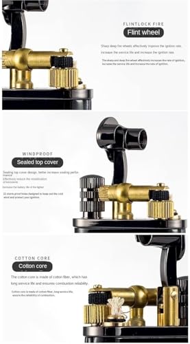 Encendedor vintage kerosene 2 en 1 retro negro miniatura 5