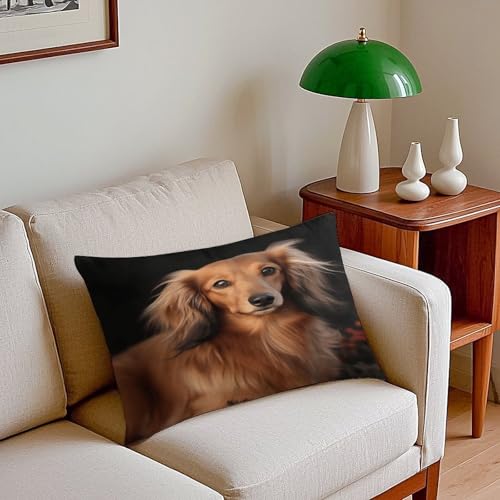 Funda de almohada de 12 x 20 pulgadas súper suave y rectangular de pelo largo 8