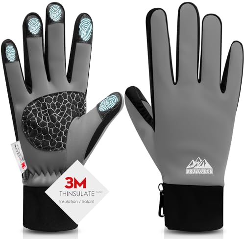 Image of Bruvoalon Winter Gloves for Women & Men, 3M Thermal Insulation, Lycra Fabric, Touchscreen, Anti-Slip