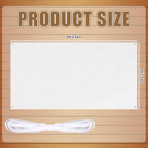 Image of Zonon Large Blank Banners And Signs Polyester Oxford Cloth Sublimation Banner To Decorate With Hanging Rope For Indoor Wall Outdoor Easy to Hang DIY Signs For Business Office(White,5 x 8 Feet)