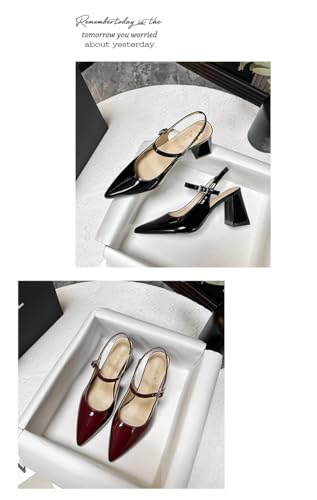 Women's Elegant Solid Color Mary Janes Pumps Fashionable Comfortable High Heel Shoes for Daily Wear, Casual Trendy Shoes for Party Plus Size 6
