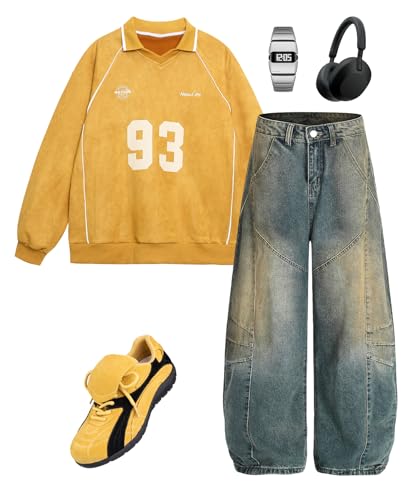 Unisex Vintage Wide Leg Barrel Jeans Distressed Deconstructed Baggy Denim Pants Retro Streetwear Style4