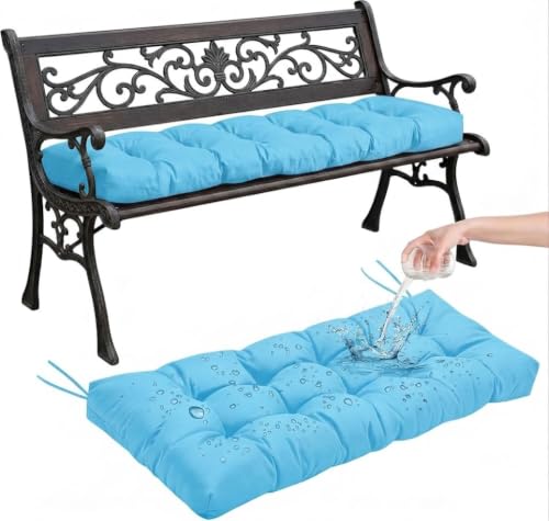 Coussin de banc imperméable bleu avec assise confortable de 8 cm - 2