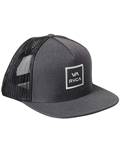 RVCA Men's Adjustable Snapback Hat, Trucker/Charcoal Heather/Black, 1SZ - Thumbnail 4