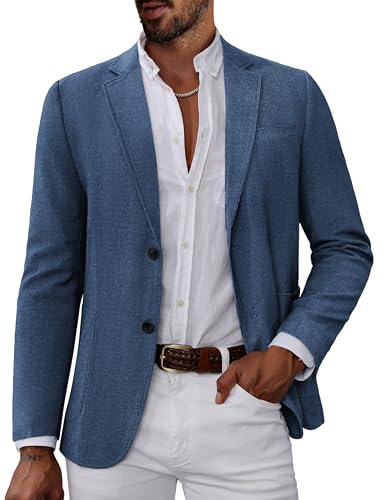 PJ PAUL JONES Sakko Herren Regular Fit Sportlich 2 Knöpfe Freizeit Blazer Business Anzugjacke (Blau, 2XL)