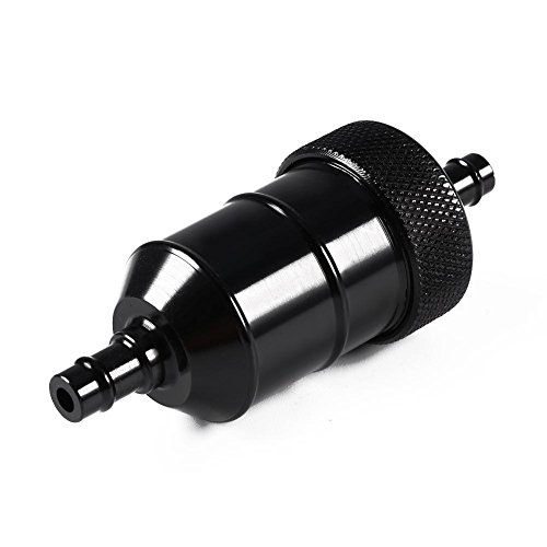 Qiilu 1/4” 6mm Filtre à essence universel Lavable Moto Fosse Dirt Bike Essence( Noir )