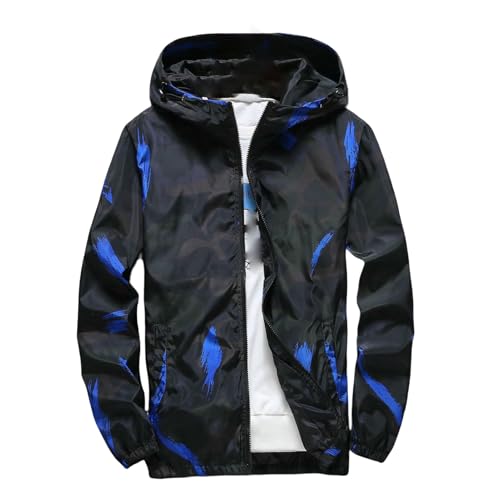 Chaqueta de camuflaje azul holgada talla L de estilo Art Nouveau para hombre