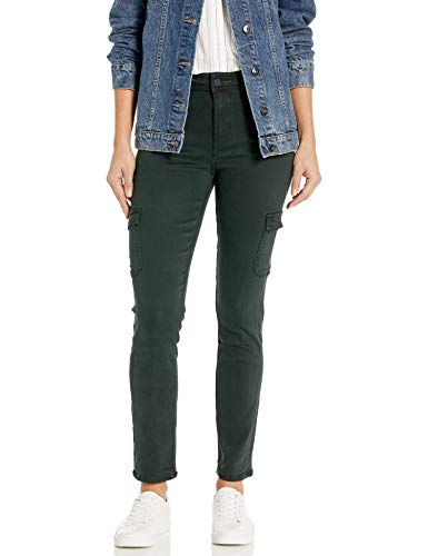 PAIGE Women's Hoxton High Waist Ultra Skinny Cargo Pant, Vintage Midnight Green, 29