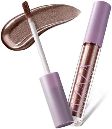 LUXAZA Dark Brown Liquid Eyeshadow,Shimmer & Metallic Glitter Eyeshadow,Highly Pigmented Long Lasting Liquid Shadow Eye Makeup,Quick-Drying Sparkling Eye Shadow Glitter Makeup #001 Chipmink Shimmer