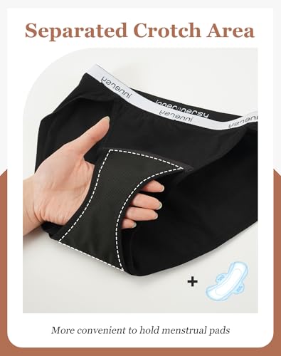 INNERSY Women's Bikini Period Underwear Cotton Menstrual Leakproof Panties 3-Pack4