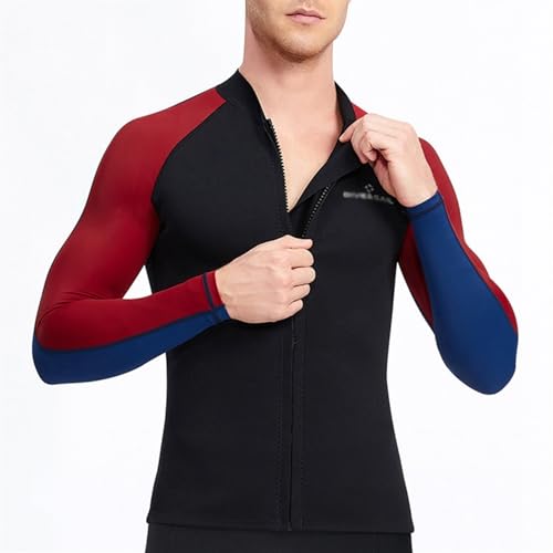 Chaqueta de neopreno para hombre 1.5mm manga larga con cremallera frontal para deportes acuáticos y ejercicio miniatura 3