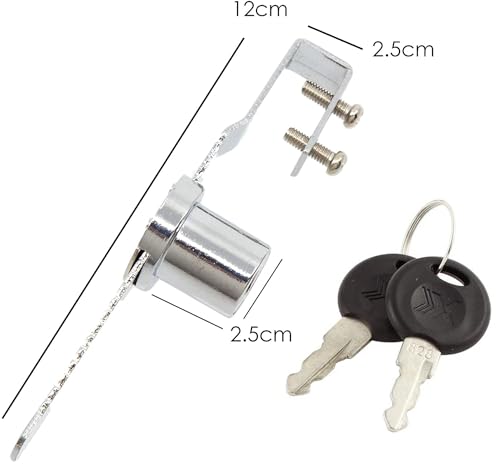 YOUTU® Zahnstangenschloss, Sliding Glass Door Ratchet Lock, Vitrinenschloss Terrariumschloss Scheibenschloss Terrarienschloss Schaufenster Auslage Schaukasten Glasschloss (Gleicher Schlüssel)
