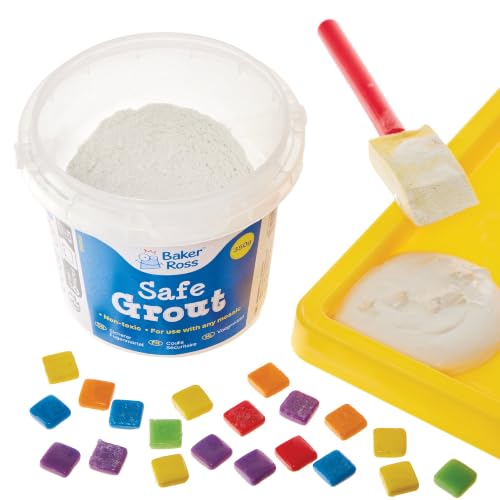 Baker Ross FN099 Sicherer Fugenmörtel 350 g Dose Mosaik- und Fliesen Bastelmaterial