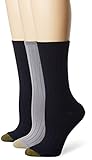Gold Toe Women's Verona Crew Socks, 3-Pairs, Midnight/Flannel, Medium