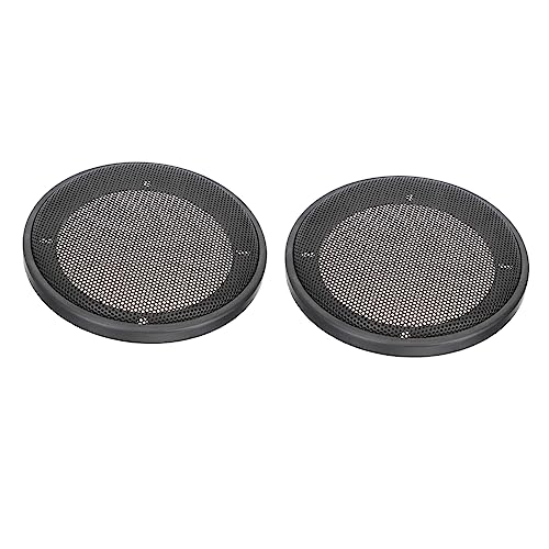 KICHOUSE 2個スピーカーネットカバー サブウーファーネットカバー カースピーカーカバー 鉄製 プラスチック製 簡単取り付け 改造用 オーディオ保護カバー
