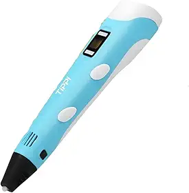 Caneta 3D para Impressão Criativa com Display LCD – Compatível com Filamento PLA/ABS – Ajuste de Velocidade e Temperatura – Kit com Filamentos Coloridos para Crianças e Adultos (azul)