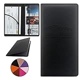 Miunice Car Registration and Insurance Holder, Premium Pu Leather Vehicle Glove Box Organizer - for Driver License, Cards & Essential Documents (L-Black)