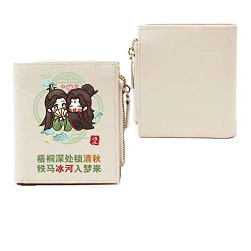 The Scum Villain's Self-Saving System Wallet,Ren Zha Fanpai Zijiu Xitong Woen's Anime Gift ID Card Holder Card Cases Money Organizers(white)2