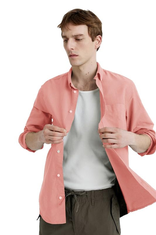 Image of BE ACTIVE Men's Oxford Cotton Lycra Casual Shirt || Men Stylish Shirt || Full Sleeves || Simple Shirt for Men || Timeless Style & Comfort