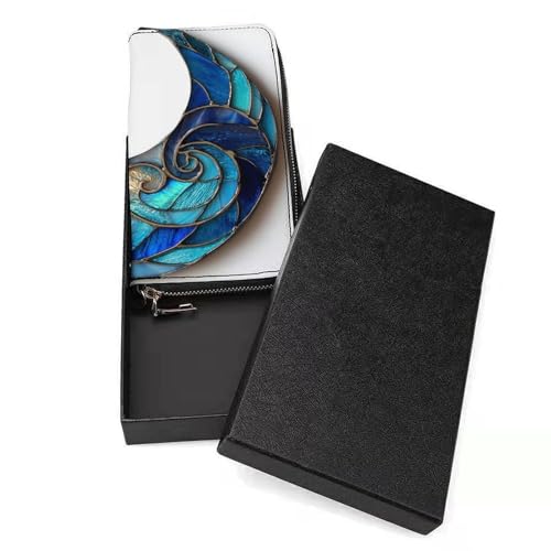 Crescent Moon PU Leather Clutch Long Bifold Wallet, Coin Purse Credit Pass Case, Durable Card-Holder Money Storage for Women Men3