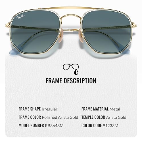 Ray-Ban RB3648M MARSHAL II Square-Round Shaped Sunglasses for Men & Women with Official RAYBAN Eyewear Kit3