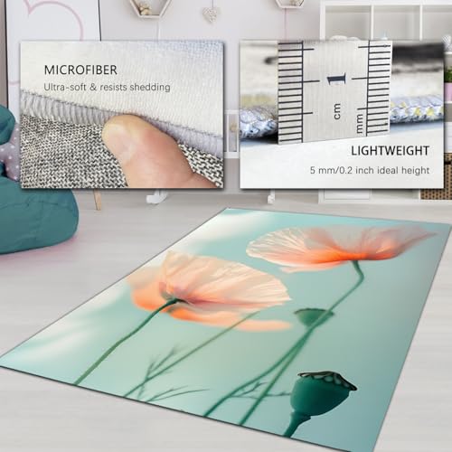 Tapis floraux naturels 60x90cm paillasson lavable salon - 6