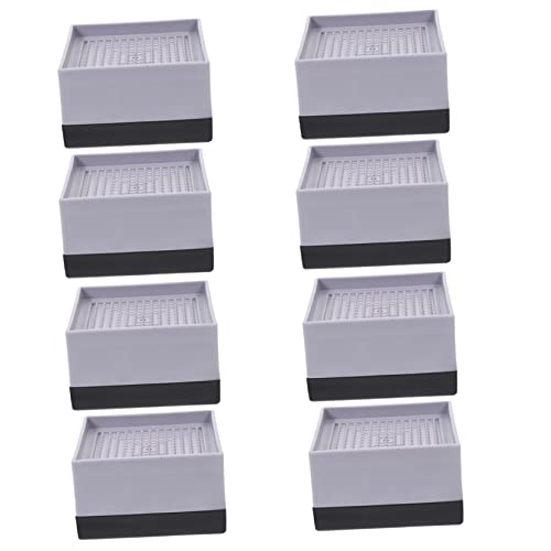 HONMEET Unique Design Plastic Bed Risers 8 Pcs for Furniture Heightening Reducing Vibration and Noise