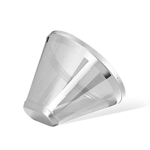 Mjuly Reusable #4 Cone Coffee Filters For Ninja Dual Brew Pro Coffee Makers,Compatible With Ninja Cfp301 Cfp201,8-12 Cup Stainless Steel Basket #TOP5