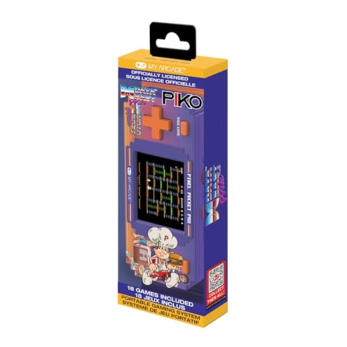 Image of My Arcade Data East Pixel Pocket Pro: Data East Licensed Video Game, 18 Retro Games, Portable Keychain Arcade