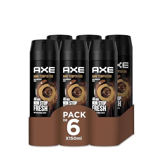 Axe Dark Temptation Desodorante - 150 ml - Pack de 6