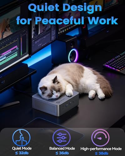 Image of Getorli AI Mini PC AMD Ryzen 7 Pro 8845HS CPU Radeon 780M Graphics Compact Gaming PC 32GB DDR5 RAM 1TB NVMe SSD Small Desktop Computer Dual 2.5GLAN 4K HDMI DP Micro PCs WiFi 6 BT5.3 Prebuilt OS Office