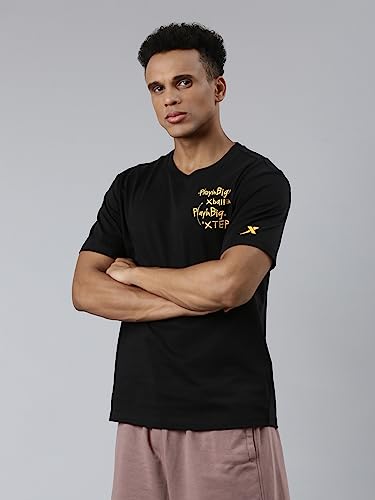 Image of XTEP Playing Big XBALL Series, Enhanced Sports Performance, Crew Neck, Loose Fit, Superior Comfort, Cotton + Polyester, Short Sleeve, Basketball T-Shirt for Men