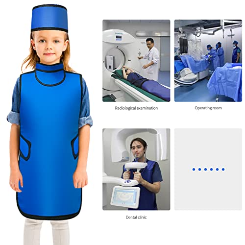 Image of Child Lead Apron with Thyroid Sheild and Lead Cap Set Lightweight Xray Apron 0.5mmPb Lead Equivalency Protection (Small)
