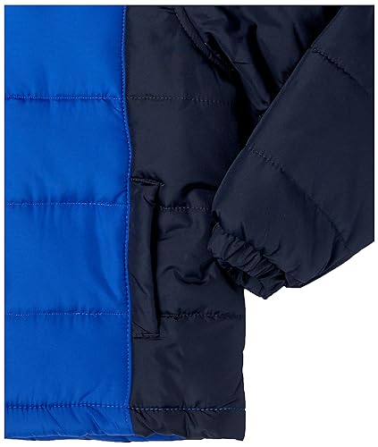 Image of LONDON FOG Boys' Toddler Color Blocked Winter Puffer Jacket with Hat