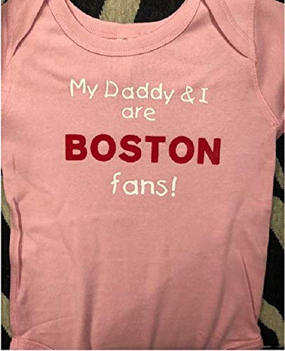 Teesbytini My Daddy And I Are Boston Onesie ® Fans Baby Bodysuit Red Sox Onesie ® Infant One Piece thumb #1