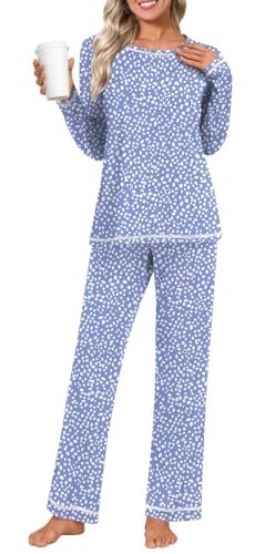 Netsmile Women's Pajama Sets 2 Piece Ladies Long Sleeve Pjs Fall Loungewear Soft Sleepwear with Pockets