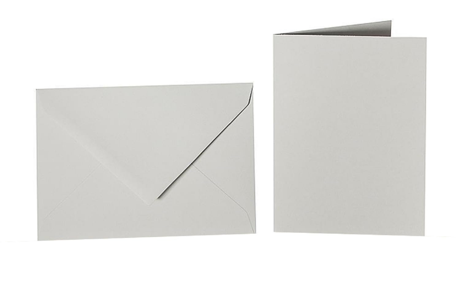200 sobres de colores DIN C5 (162 x 229 mm) con tarjetas plegables a juego DIN A5 (150 x 200 mm) en color gris