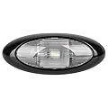 Lumitronics RV 12 Inch LED Oval Outdoor Exterior Scare/Porch Light - Clear Lens (Black)