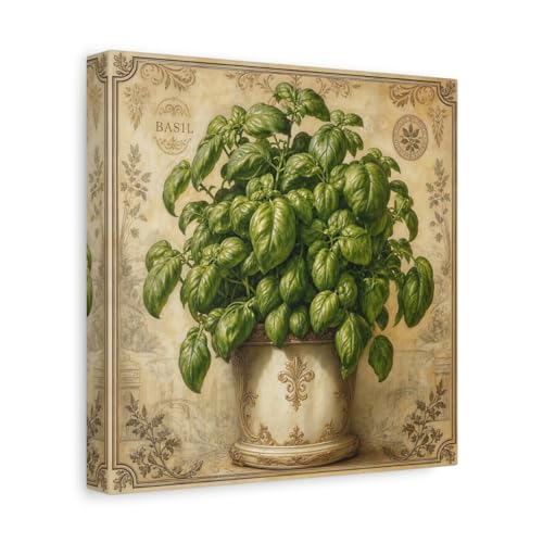 Impression basilic retro sur toile canvas haut de gamme avec chassis epais