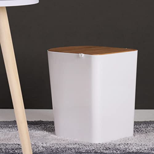 Caneca de basura rectangular con tapa para cocina y baño miniatura 2