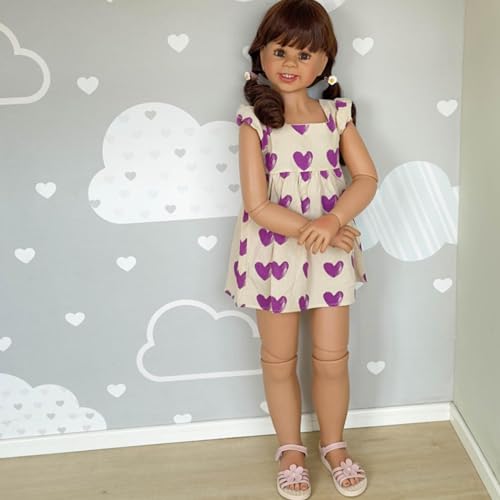 Muñecas Reborn de 120 Cm, Juguete de Simulación de Cuerpo de Silicona Grande y Pesado, Muñeca Lavable para Niñas de 5 a 6 años, Modelo de Ropa para Niños