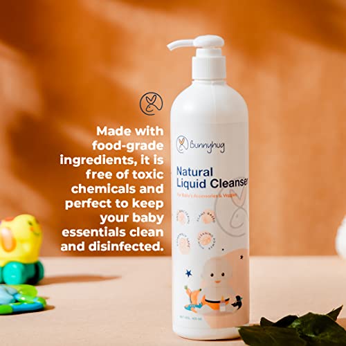 Bunnyhug-Natural-Liquid-Cleanser-for-Baby-Bottles-Toys-Accessories-and-Veggies-Plant-Based-Formula-Hypoallergenic-100-Biodegradable-450ML