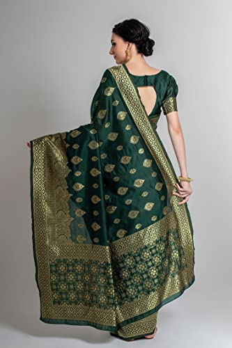 Image of Lilots Women's Designer Banarasi Silk Jacquard Designer Saree With Blouse Piece