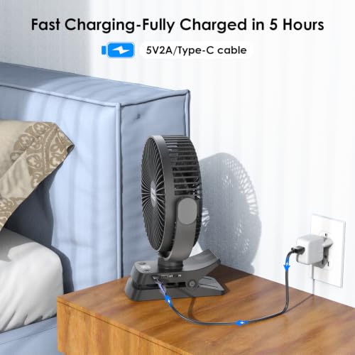 8" Clip On Fan, 12000mAh Rechargeable  - image 5